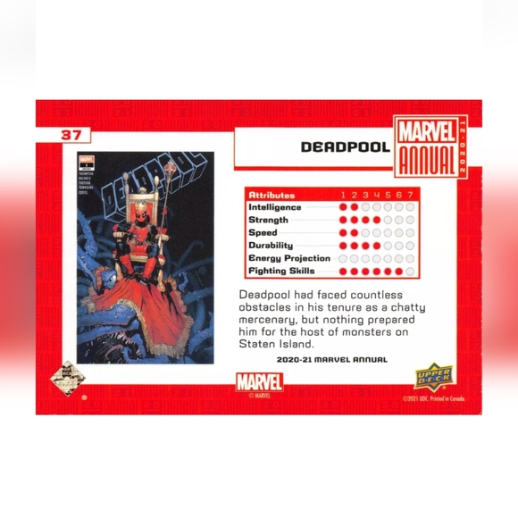 Deadpool Trading Card🦸 Marvel Universe 🔥 - Picture 2 of 2
